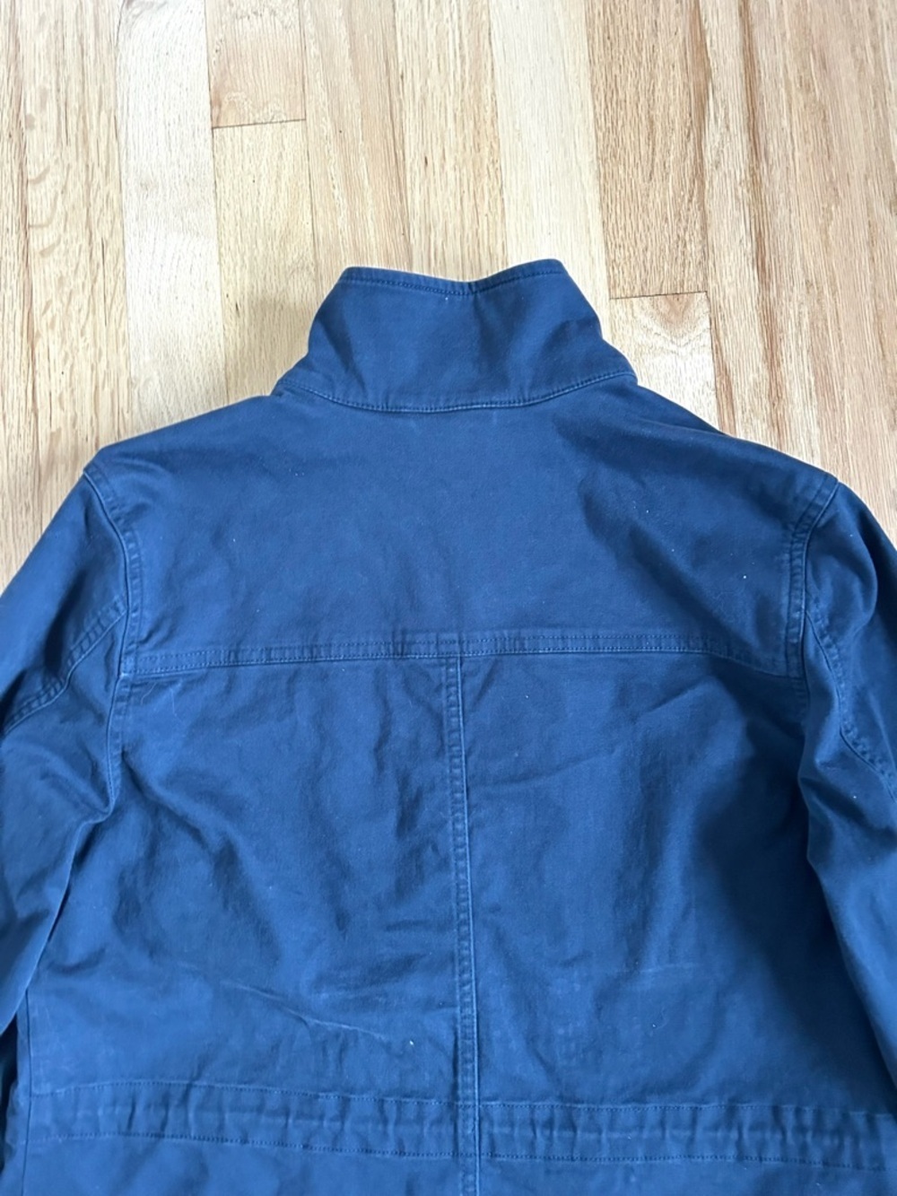 LL BEAN women’s utility jacket navy blue barn chore workwear size M - Picture 10 of 12